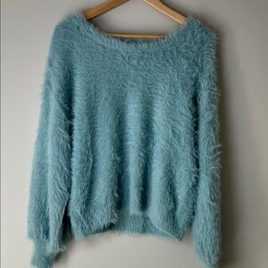 💙 London Kaye Light Blue Fuzzy Sweater | Size XS | Soft & Cozy